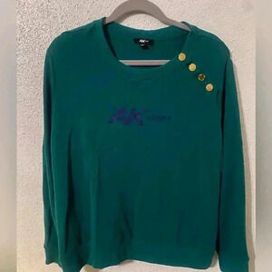 Anne Klein Sport Women's Green Long Sleeve Crew Neck Sweater XL